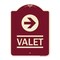 Signmission Designer Series Valet Right Arrow, Burgundy Heavy-Gauge Aluminum Sign, 24" x 18", BU-1824-22743 A-DES-BU-1824-22743 - alternate 1